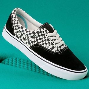 >Ⓜ️COMFY CUSH ERA LIGHTWEIGHT TEAR CHECKERBOARD BLACK/WHITE CANVAS BRAN NEW VANS
